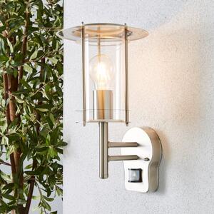 Derek PIR Sensor Glass Steel Outdoor Wall Light