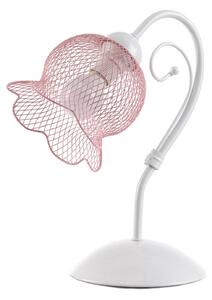 Mia table lamp with a net lampshade in pink