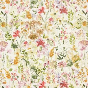 By the Metre Ayelsbury Natural Floral Oil Cloth