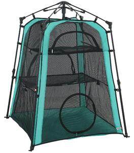 PawHut Cat Tent, 3-Tier Portable Pet Tent for Indoor Outdoor, Cat House with Multi-Door, Carry Bag, Breathable Mesh