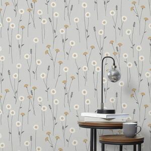 Scandi Floral Ochre Wallpaper