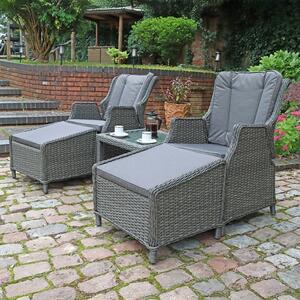 Paris 5 Piece Deluxe Outdoor Reclining Chair Set