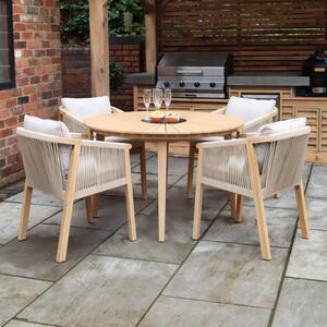 Roma 4 Seater Outdoor Dining Set with Black Granite Insert