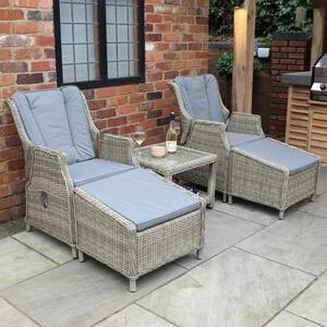 Wentworth 5 Piece Deluxe Reclining Outdoor Chair Set