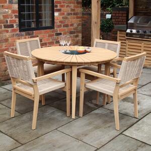 Roma 4 Seater Outdoor Stacking Set with Black Granite Insert