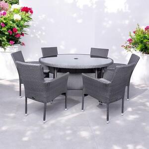 Malaga 6 Seater Outdoor Stacking Dining Set