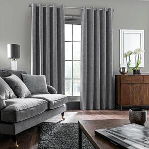 Chenille Geo Eyelet Curtains