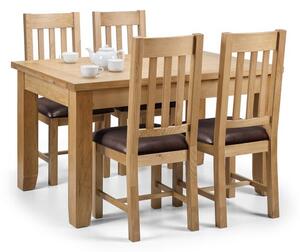 Astoria Rectangular Extendable Dining Table with 4 Chairs, Solid Oak