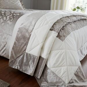 Catherine Lansfield Natural Lattice Cut Velvet Bedspread