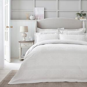 Dorma Purity Paloma 100% Cotton White Jacquard Duvet Cover