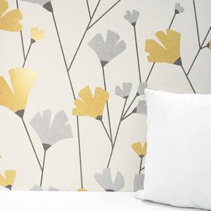 Scandi Floral Mustard Wallpaper