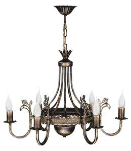 Castle chandelier dark hand-patinated 6-bulb