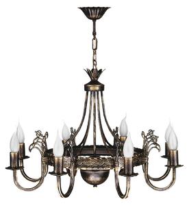 Castle chandelier dark hand-patinated 8-bulb