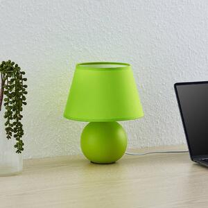 Lindby Calliota fabric table lamp round green