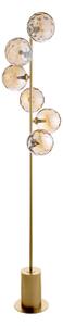 Dar Lighting Spiral 6 Light Floor Lamp In Matt Gold With Champagne Dimpled Glass