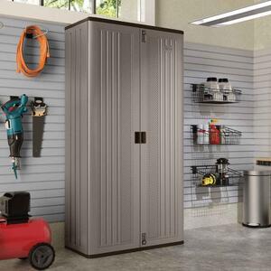 Imperial Reinforced Resin Garden Mega Tall Storage Cabinet in Light Brown