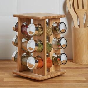 Dunelm Bamboo Rotating Spice Rack