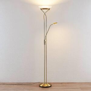 Luciana LED uplighter with reading light, brass