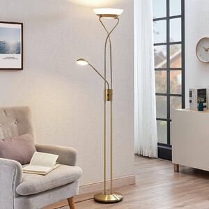 Luciana LED uplighter with reading light, brass