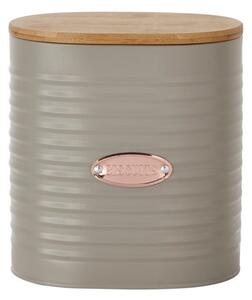 Metal Grey and Copper Biscuit Canister