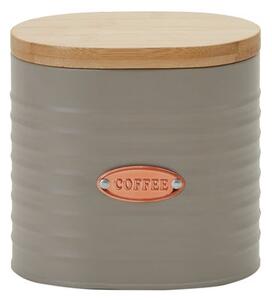 Grey and Copper Metal Coffee Canister