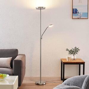 Lindby Sumani LED floor lamp, round, nickel