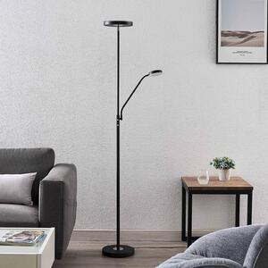Lindby Sumani LED floor lamp, round, black