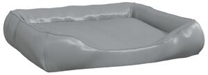 Dog Bed Light Grey 80x68x23 cm Faux Leather