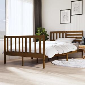 Bed Frame Honey Brown Solid Wood 120x200 cm 4FT Small Double