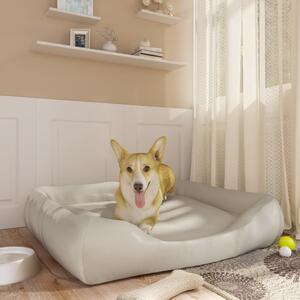 Dog Bed Beige 80x68x23 cm Faux Leather