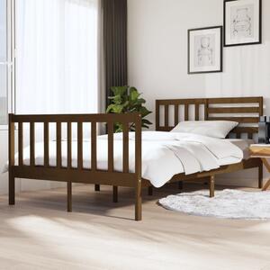 Bed Frame Honey Brown Solid Wood 135x190 cm 4FT6 Double