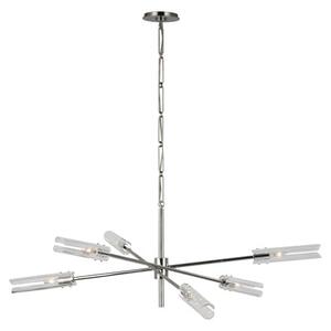 Casoria Radial Chandelier Nickel, Light, Polished Nickel - Andrew Martin