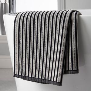 Velour Monochrome Stripe Cotton Hand Towel