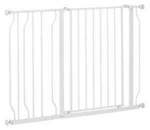PawHut Wide Dog Safety Gate, with Door Pressure, for Doorways, Hallways, Staircases - White