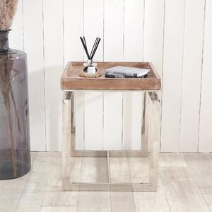 Evelyn Natural Antique Side Table, Mango Wood Natural