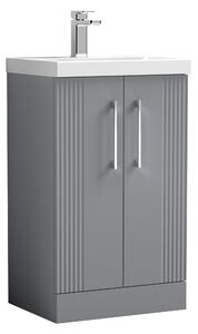 Deco Floor Standing 2 Door Vanity Unit with Basin Satin Grey