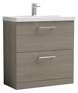 Arno Floor Standing 2 Drawer Vanity Unit with Basin Solace Oak