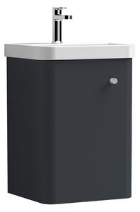 Core Wall Mounted 1 Door Vanity Unit with Basin Soft Black