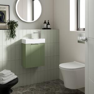 Deco Compact Wall Mounted Vanity Unit with Basin Satin Green