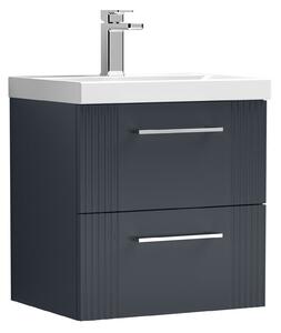 Deco Wall Mounted 2 Drawer Vanity Unit with Basin Soft Black