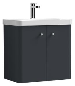 Core Wall Mounted 2 Door Vanity Unit with Basin Soft Black