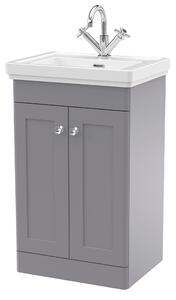 Classique Floor Standing 2 Door Vanity Unit with Basin Satin Grey