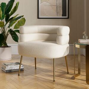 Tatiana Accent Chair, Boucle Ivory Ivory