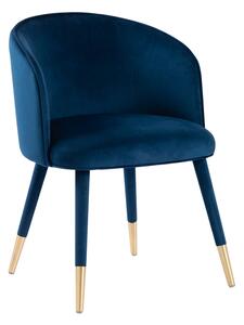 Bellucci Dining Chair - Navy Blue - Brass Caps