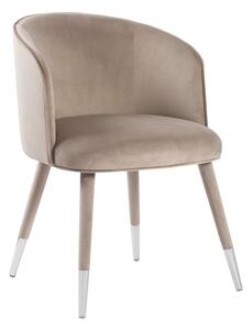 Bellucci Dining Chair - Taupe - Silver Caps