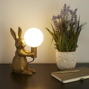 Rabbit Table Lamp - Gold & Glass