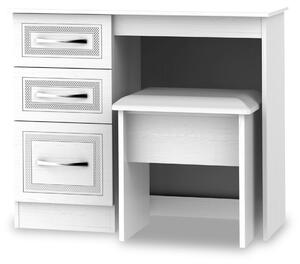 Killgarth White 3 Drawer Compact Dressing Table Set for Bedroom | Roseland Furniture