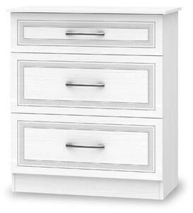 Killgarth White Contemporary 3 Drawer Deep Storage Chest for Bedroom | Roseland Furniture