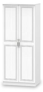 Killgarth White Contemporary 2 Door Panelled Double Wardrobe | Roseland Furniture