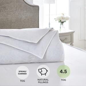 Dorma Luxurious White Goose Down 4.5 Tog Summer Duvet